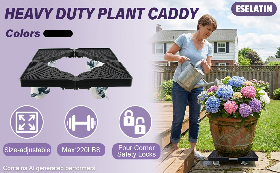 Adjustable Rolling Plant Caddy — Amazon A+ 2