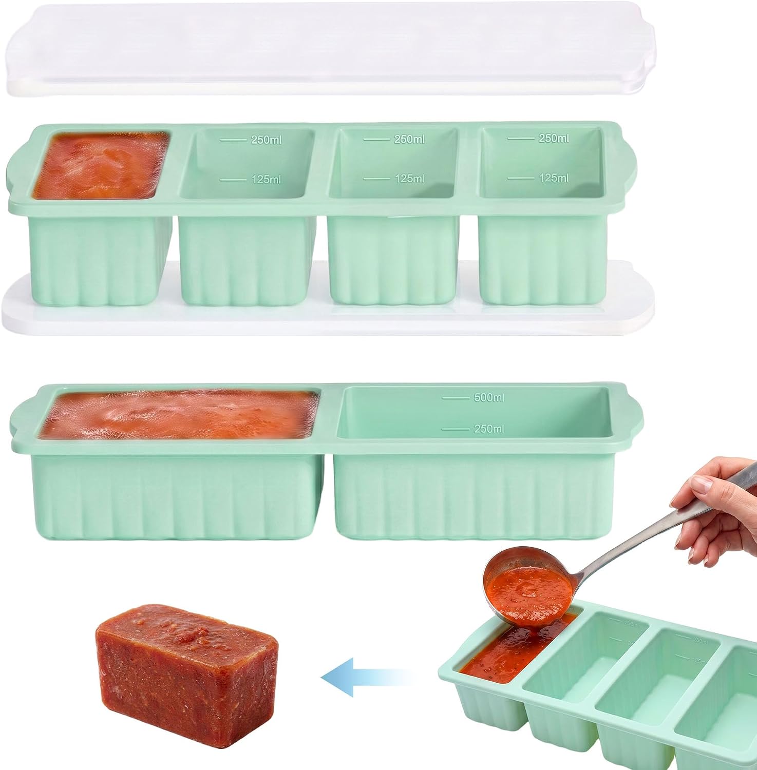 Lidded Freezer Trays — Green — 1