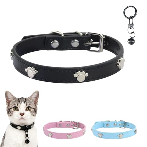 Cat Collar with Bell — Black · M