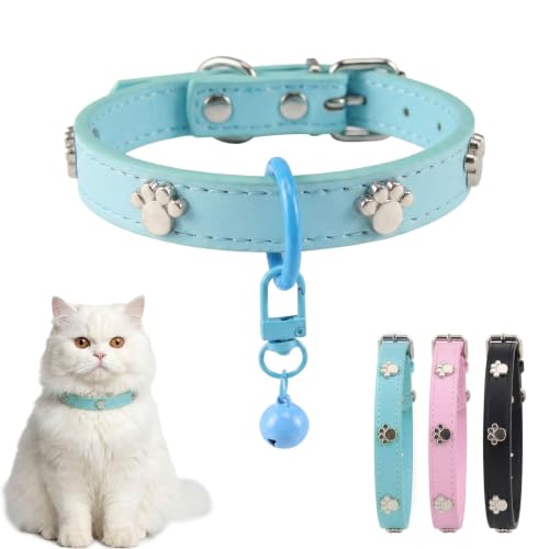 Cat Collar with Bell — Blue · S