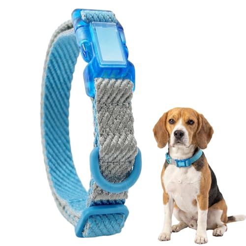 Adjustable Quick-Release Dog Collar — Blue · M