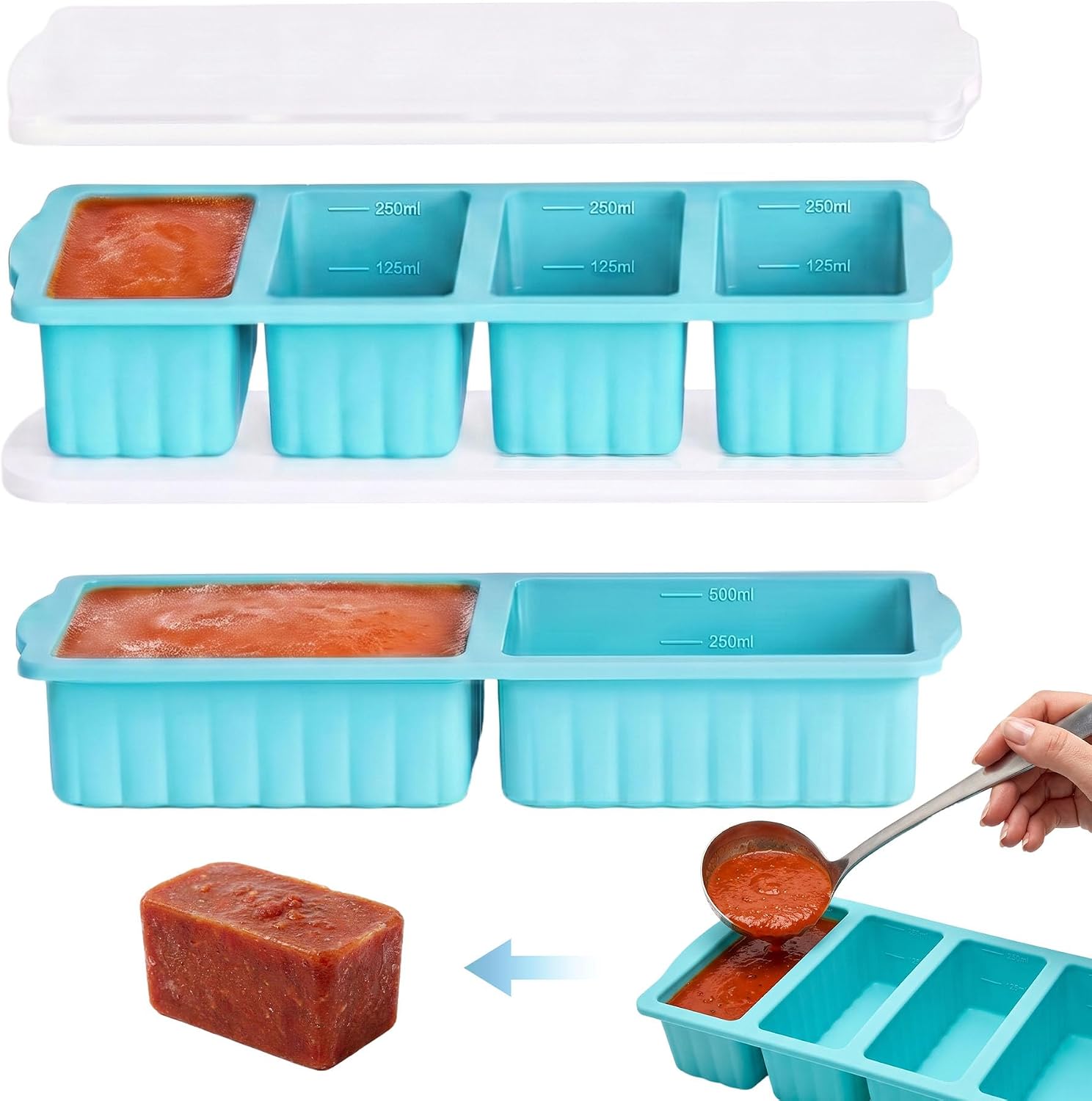 Lidded Freezer Trays — Blue — 1